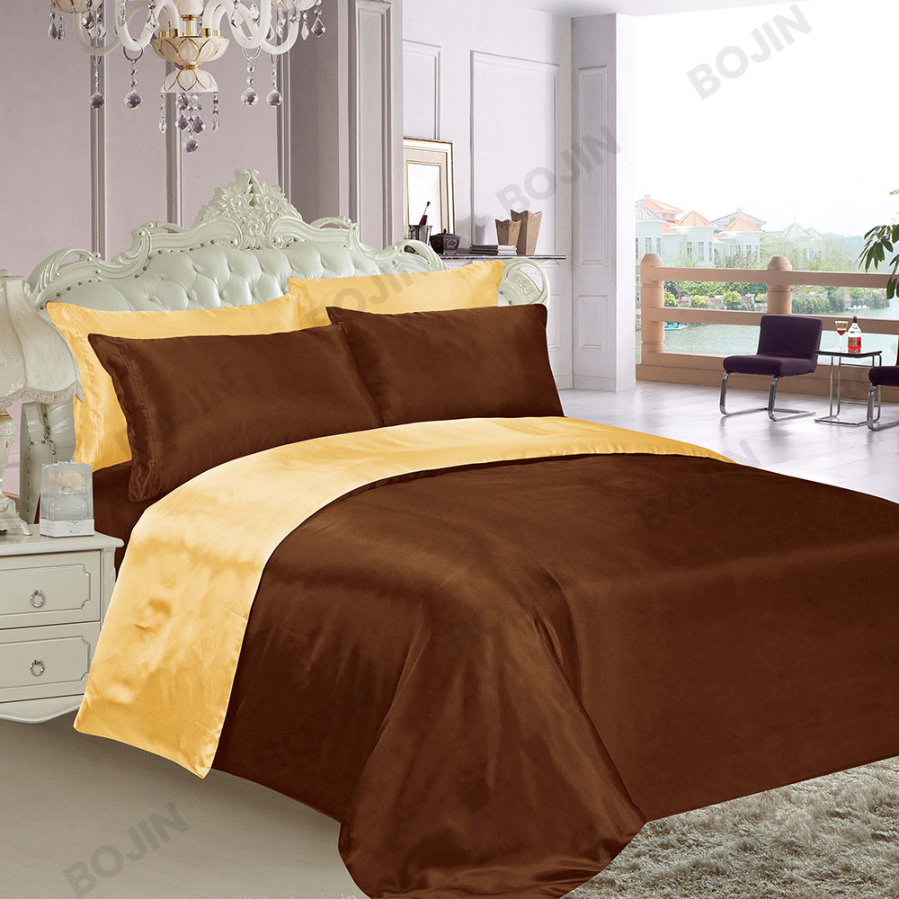2-3pcs 100% polyester Zipper Clausura solida satin duvet pone stramentorum set