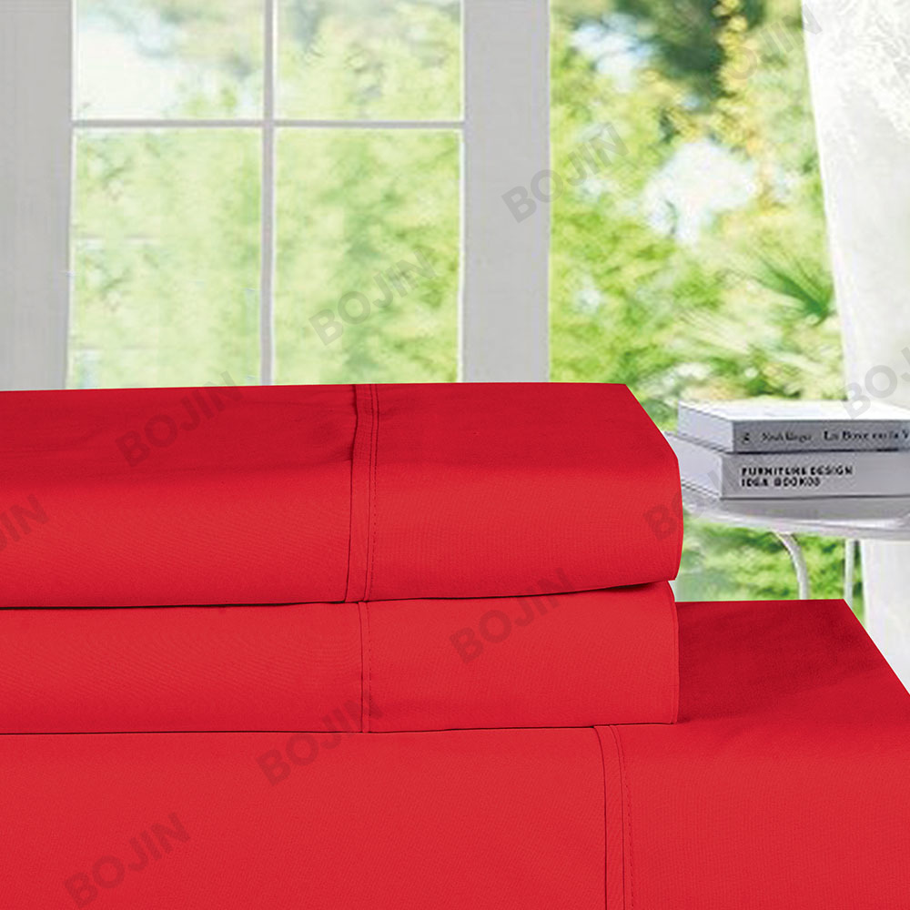 Home textile 3/4pcs deliciae 100% polyester microfiber solidum aptum sheet set stramentorum